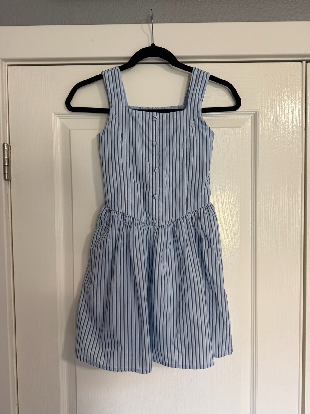abercrombie kids Blue and White Vertical Stripe Sundress